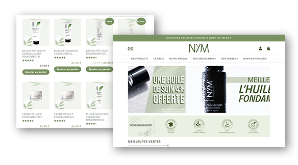 Site e-commerce Nym Cosmétiques
